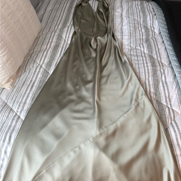 Show Me Your MuMu Satin Olive Dress - Picture 4 of 5